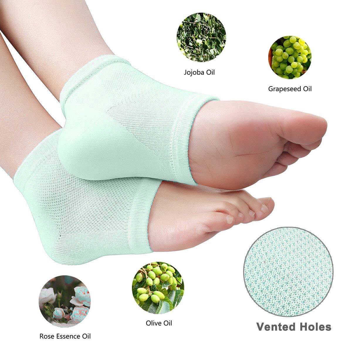 Gel heel Sock ถุงเท้า ถุงเท้าสุขภาพ ถุงเท้าแก้เท้าแตก ถุงเท้าเจล Natural Vitamin แก้เท้าแตก บำรุงส้นเท้าเนียนนุ่มน่าสัมผัส แพ็ค 1 คู่