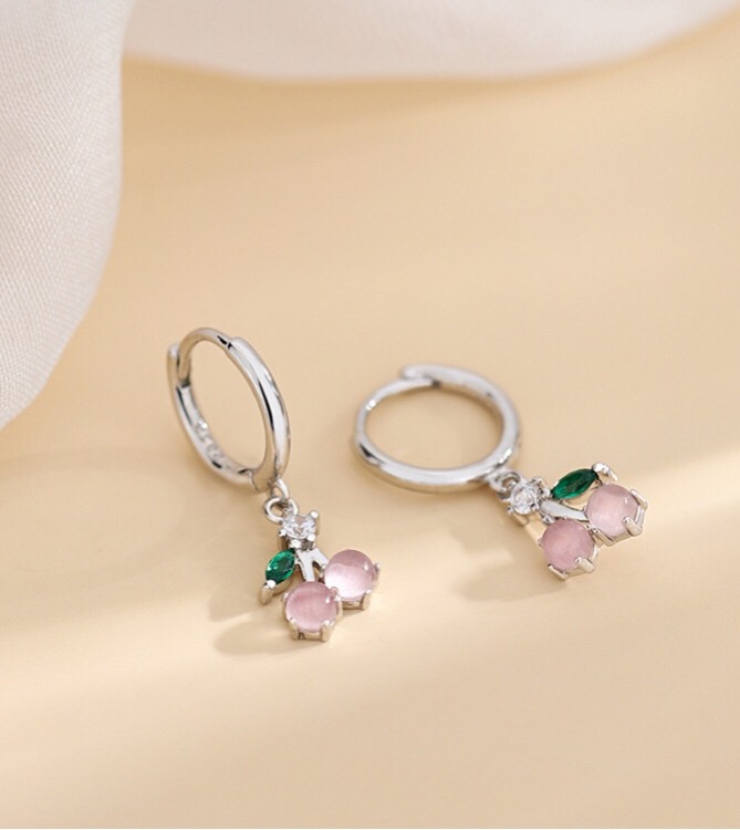 littlegirl gifts-Cherry Pearl Stud Earrings(10*8mm)