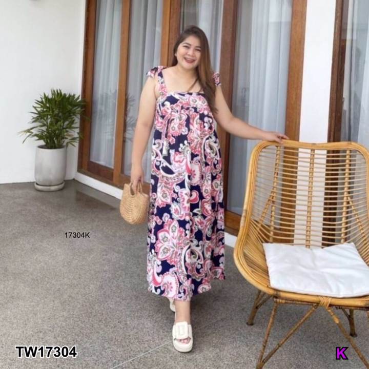 17304 Dress เดรส #Bigsize สายผูกไหล่พิมลาย #Bigsize dress, shoulder strap, printed pattern – No Brand – 3433389309_TH-12697971337 >>> 🇹🇭 Top1Thailand 🛒 >>> lazada.co.th 🇹🇭 🇹🇭 🇹🇭🛒🛍🛒