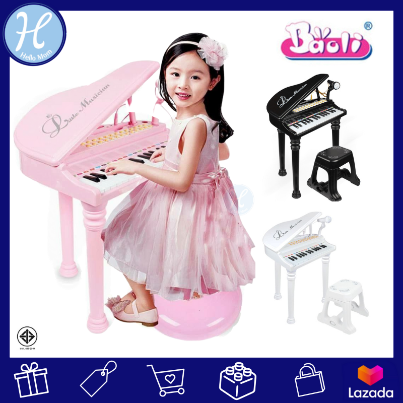 Baoli (แบรนด์แท้) เปียโนเด็ก พร้อมเก้าอี้เด็ก เเละไมโครโฟน Musician Piano เปียโน เปียโนไฟฟ้า ของเล่นเด็ก ของเล่นเสริมพัฒนาการเด็ก มีเสียง
