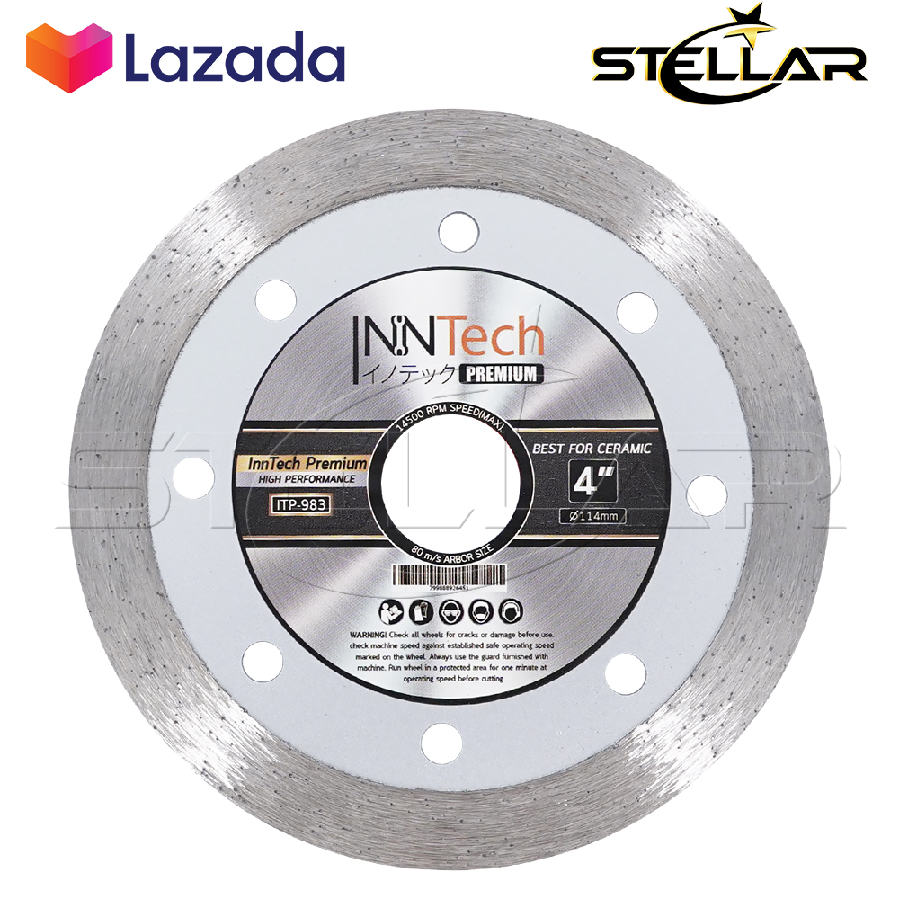InnTech Premium ใบตัดเพชร ใบตัด 4 นิ้ว สำหรับ ตัดกระเบื้อง ตัดแกรนิตโต แกรนิต หินอ่อน หินแกรนิต Best For Ceramic รุ่น ITP-983 (1 ใบ)