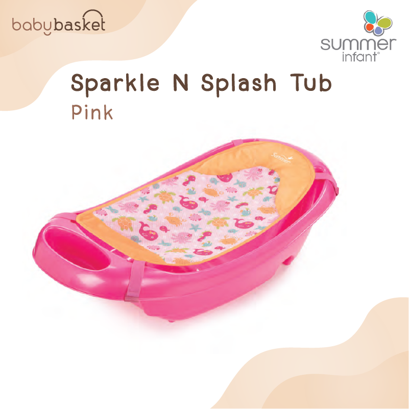 Summer อ่างอาบน้ำสีชมพูสดใสสำหรับลูกน้อย  Sparkle N Splash Tub - Pink