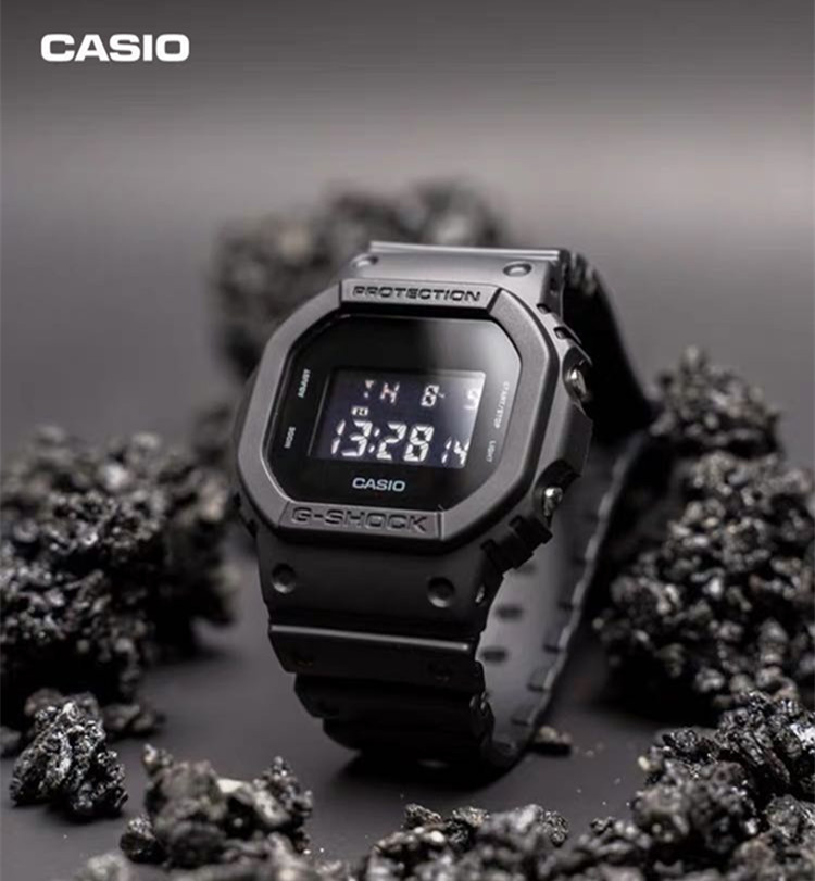 1.นาฬิกา Casio นาฬิกา gshock ชุดกันน้ำและกันกระแทก DW-5600BB-1 ตารางตารางกีฬาสำหรับชายและหญิงแฟชั่นสบายๆ