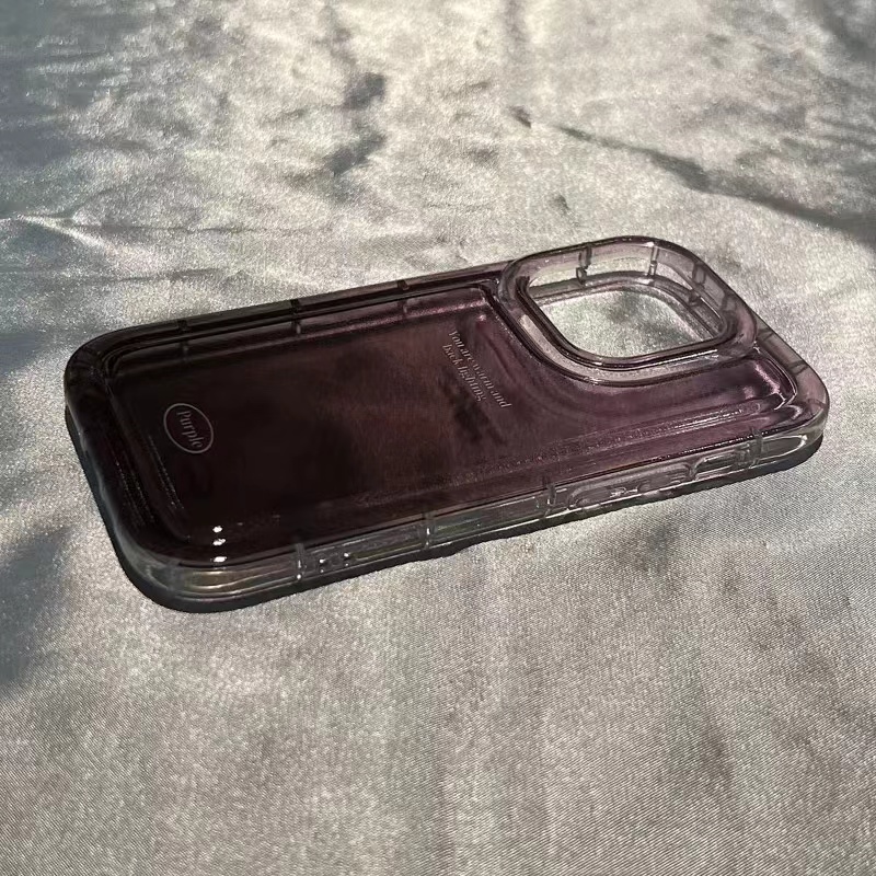 For IPhone 14 Pro Max IPhone Case Thickened TPU Soft Case Clear Case Airbag Shockproof Gradual Grape Purple Compatible with For 12 Pro Max
