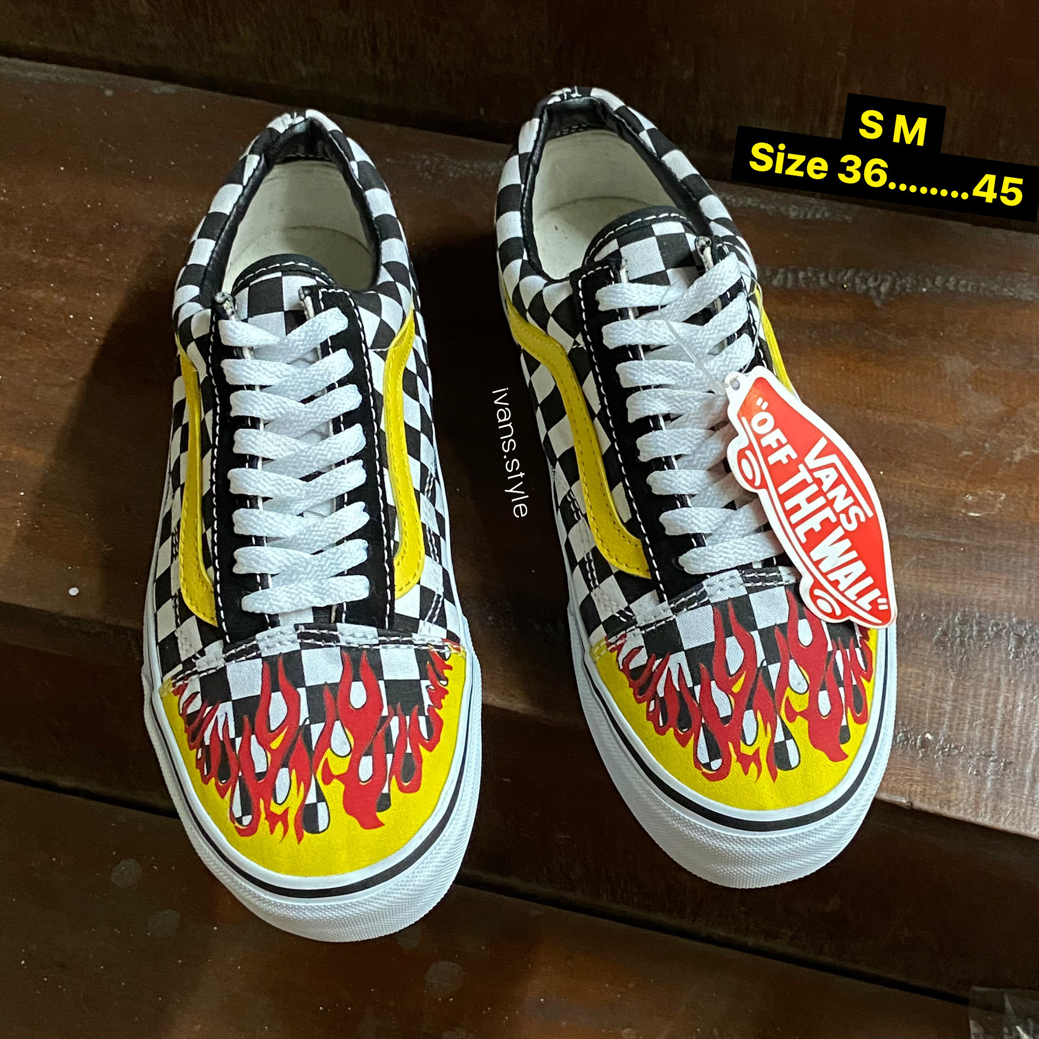 รองเท้าVANS OLD SKOOL Flame แวนส์ลายไฟ STYLE 36 SF size:36-44