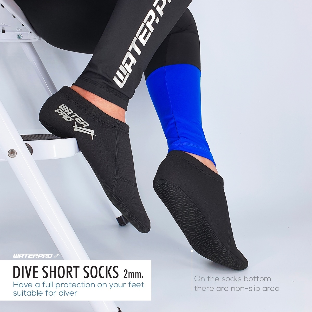 WATER PRO 2MM DIVE SHORT SOCKS / ถุงเท้าสำหรับดำน้ำ