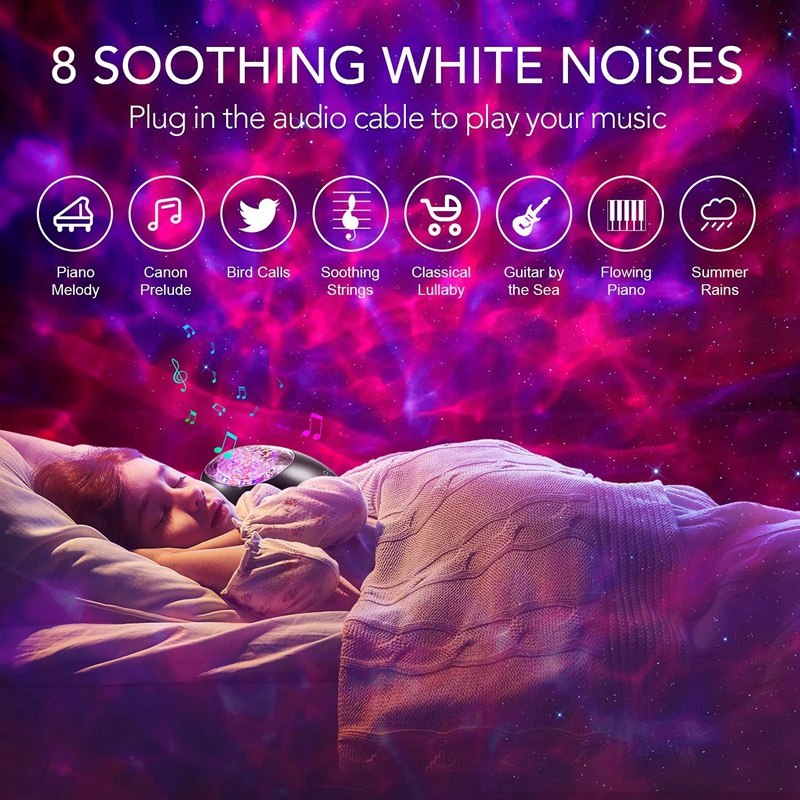 Galaxy Star Projector Light LED Ceiling Starry Night Sea Starlight Ocean Wave Space Music Projection Lamp