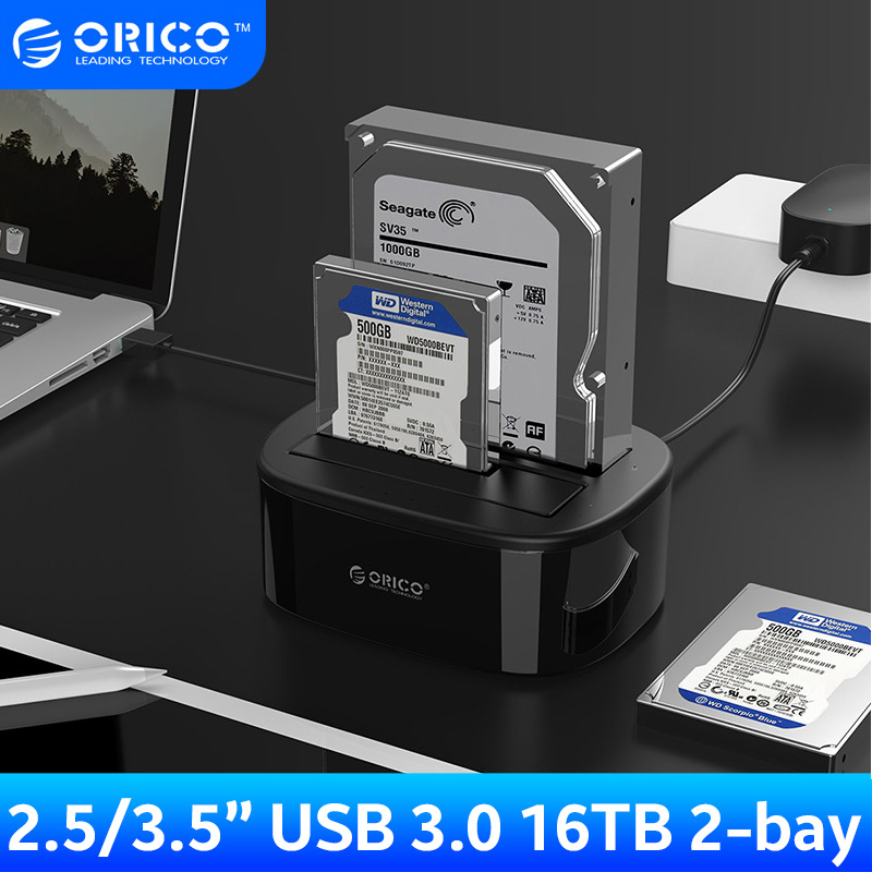 ORICO 6228us3 สถานีเชื่อมต่อฮาร์ดไดรฟ์แบบ Dual-Bay สำหรับ 2.53.5 นิ้ว ...