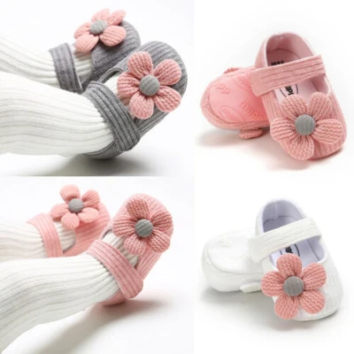 Newborn Baby Infant Girl Crib Shoes Soft Sole Prewalkers Anti-slip Sneakers Pram