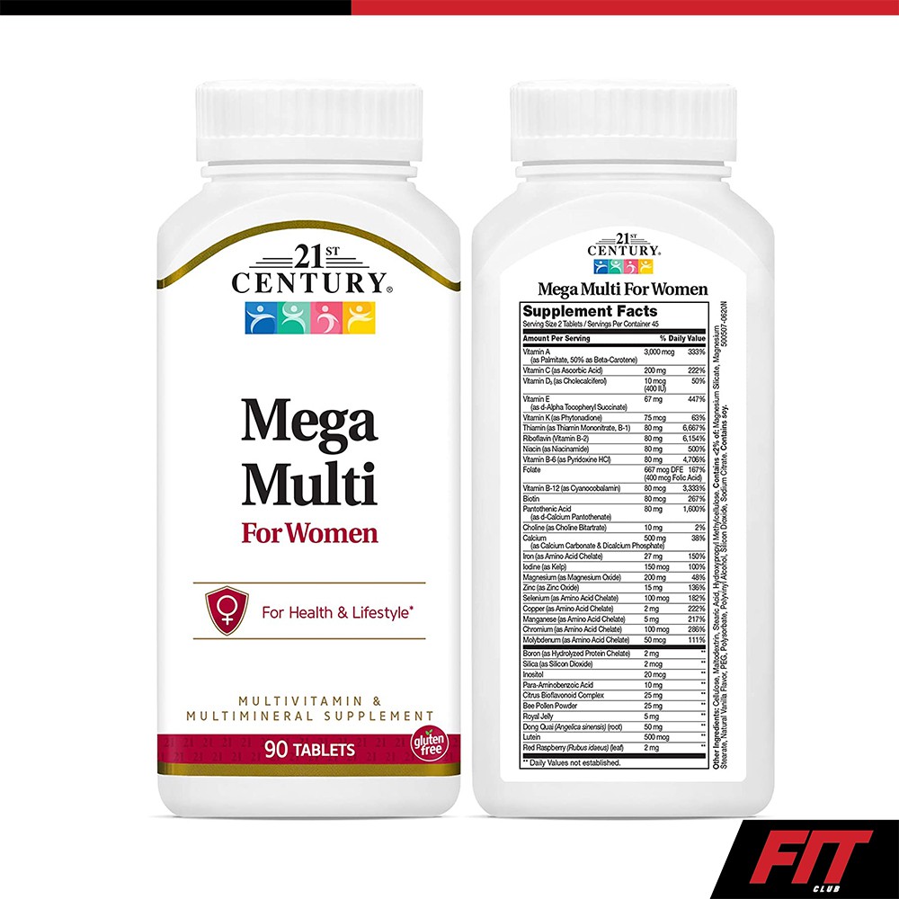 21st Century Mega Multi for Woman Multivitamin Multimineral 90 Tablets ...