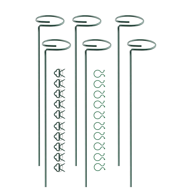 6Pack 15.8in Plant Support Stakes,Garden Plant Stakes,Single Stem Plant