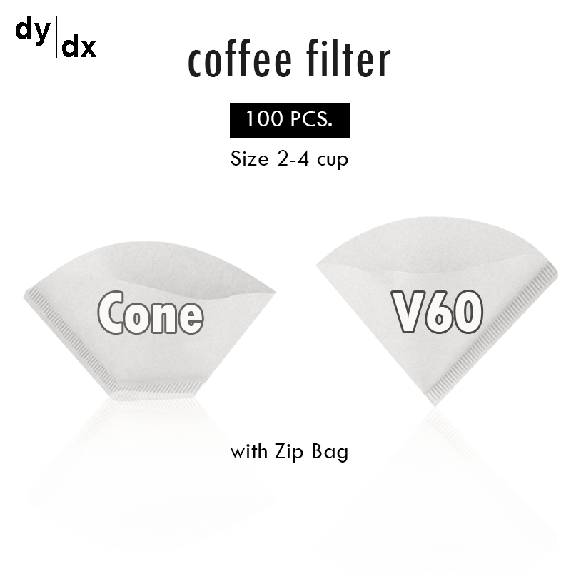 กระดาษกรองกาแฟ V60/Cone 100 แผ่น