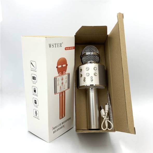 Wster Wireless Microphone WS-858 คาราโอเกะ บลูทูธ ไร้สาย ไมโครโฟน ลำโพง ws858 ของแท้ มีสินค้าพร้อมจัดส่ง