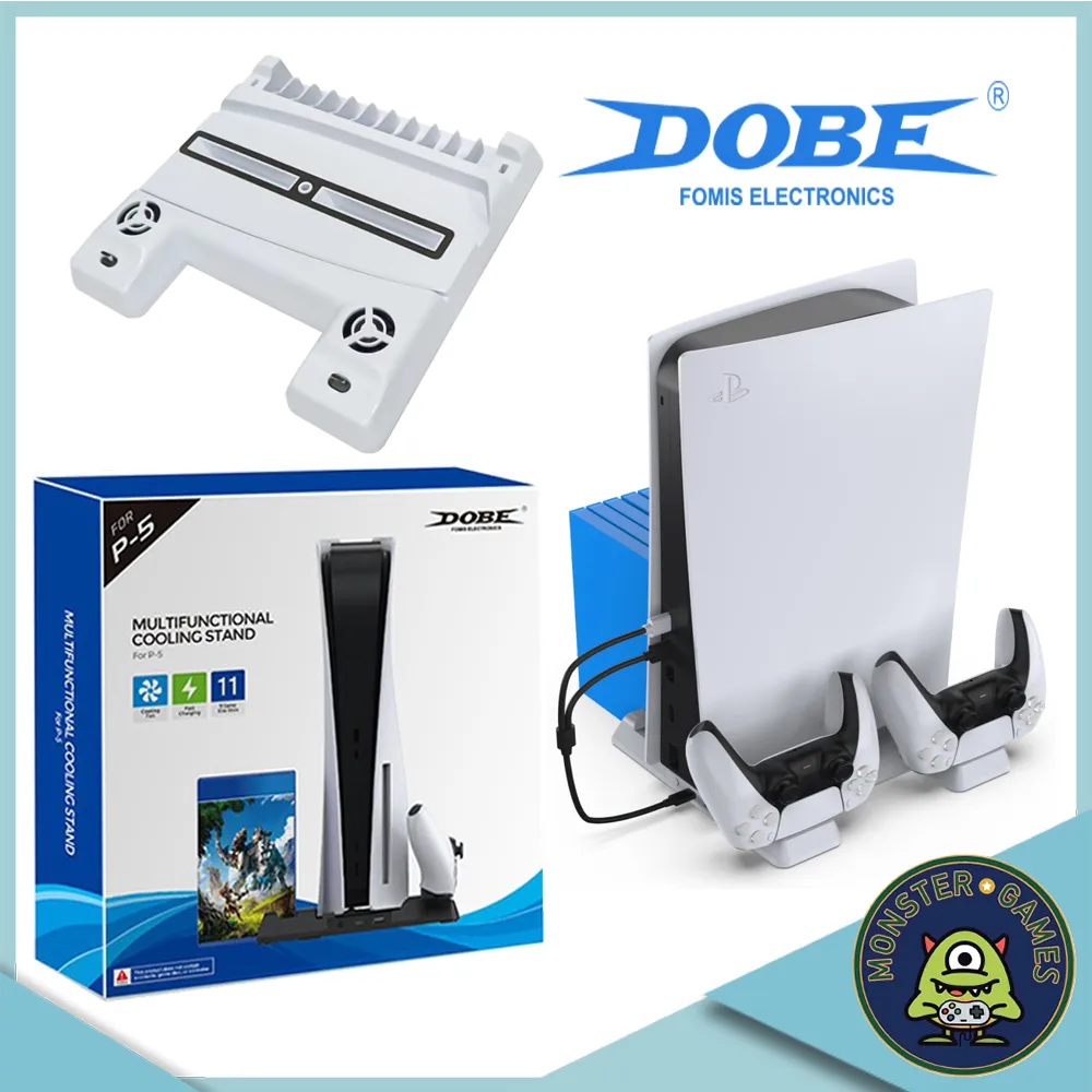 Dobe ขาตั้งเครื่อง Ps5 (ขาตั้ง Ps5)(PS5 Multifunctional Cooling Stand)(Dobe cooling fan)(พัดลม PS5)(พัดลมระบายความร้อน PS5)(Playstation 5 Cooling Fan)