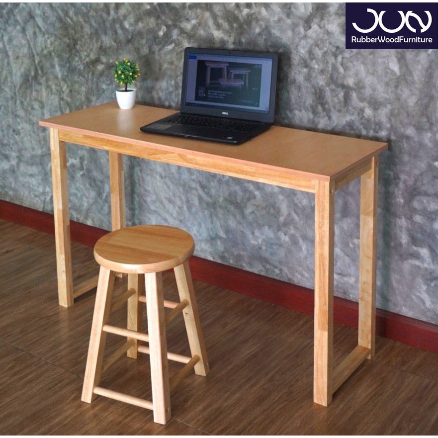 โปรโมชั่น โต๊ะ โต๊ะไม้ โต๊ะบาร์ โต๊ะไม้ยางพารา Top ไม้ Veneer ปิดผิว กันน้ำ ขนาด(กxยxส) 40x120x72 เซนติเมตร ทรงเตี้ย ลดกระหน่ำ โต๊ะ บาร์ สูง โต๊ะ เคาน์เตอร์ บาร์ โต๊ะ บาร์ ติด ผนัง โต๊ะ บาร์ loft