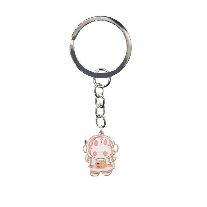 Cute teddy bear rabbit astronauts key pendant contracted cartoon ...