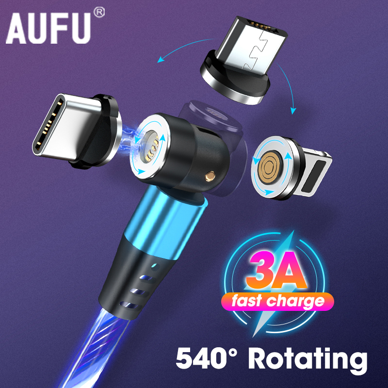 AUFU Glowing lighting Quick Charge Charger 3.0 Micro USB Cable