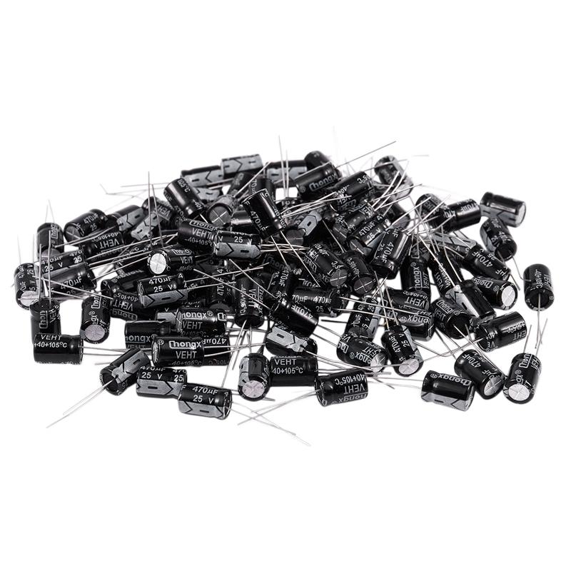 100 Pcs 8x12mm 470uf 25v Aluminum Electrolytic Capacitors Meiyate Thaipick 0685