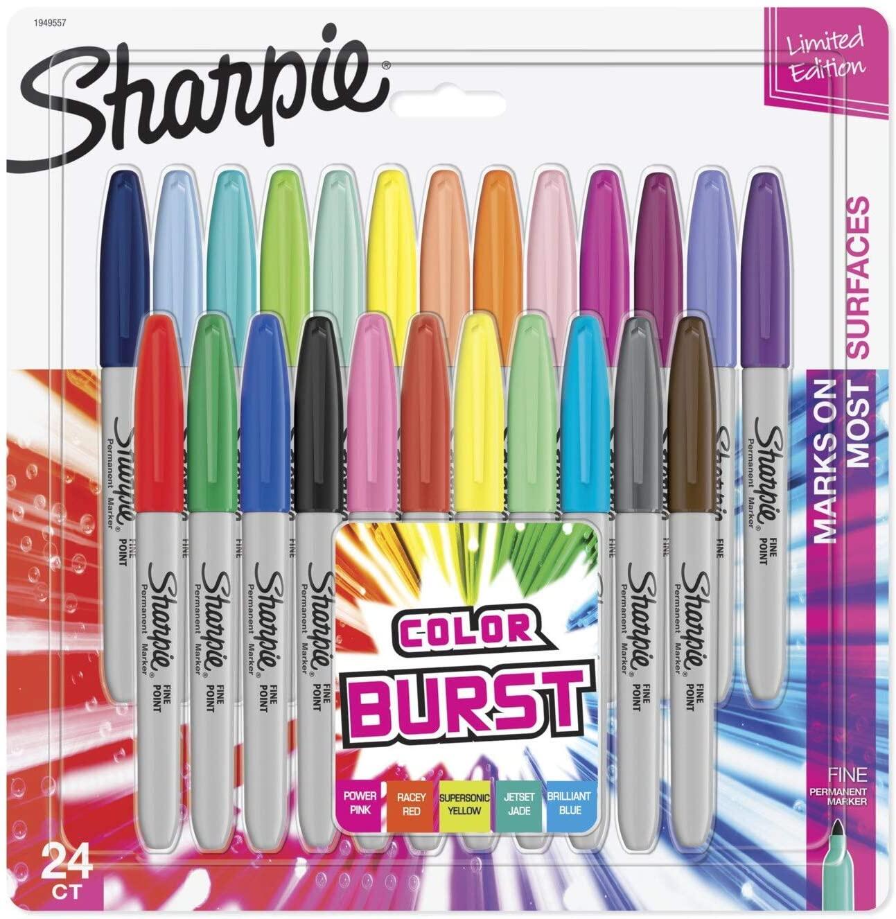 Sharpie ปากกาเคมี ปากกา Permanent ชาร์ปี้ Fine 1.0mm แพ็ค 24 สี
