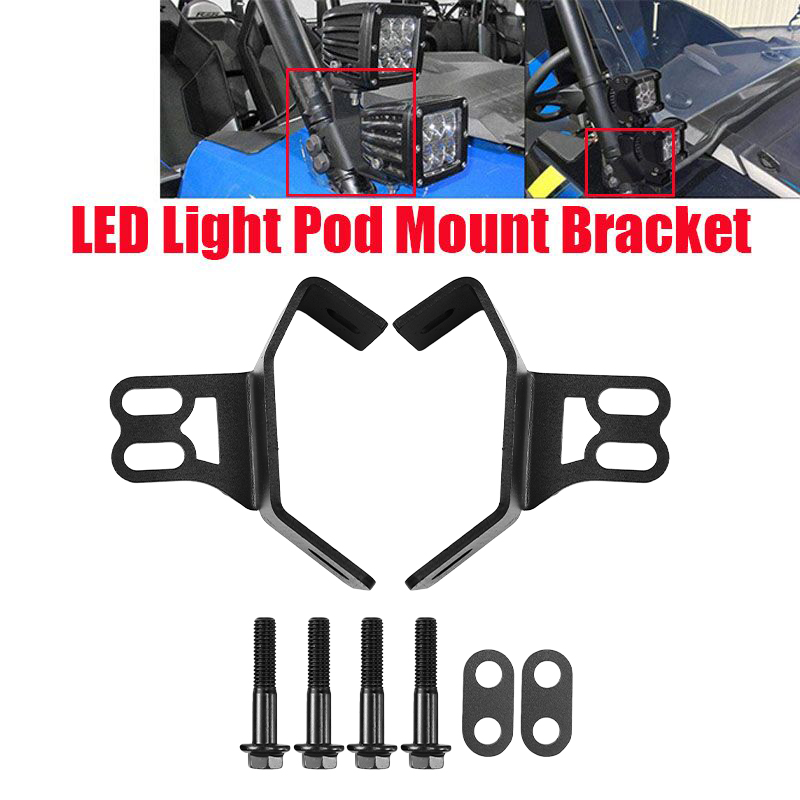 A Pillar Dual LED Light Pod Mount Bracket for Polaris RZR XP 900 570 800 2014-19