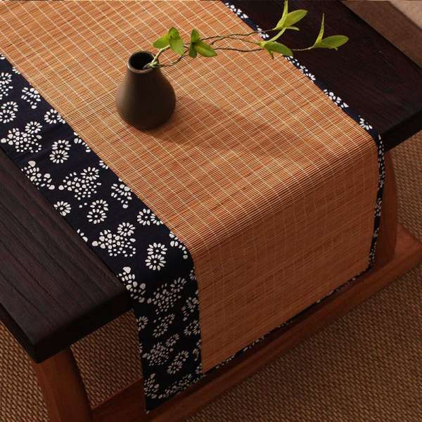 Table Runner Japanese Style Zen Cotton Linen Chinese-style Top Grade Hand-Painted Place Mat Linen Kung Fu Tea Bamboo Mat Tea Seats