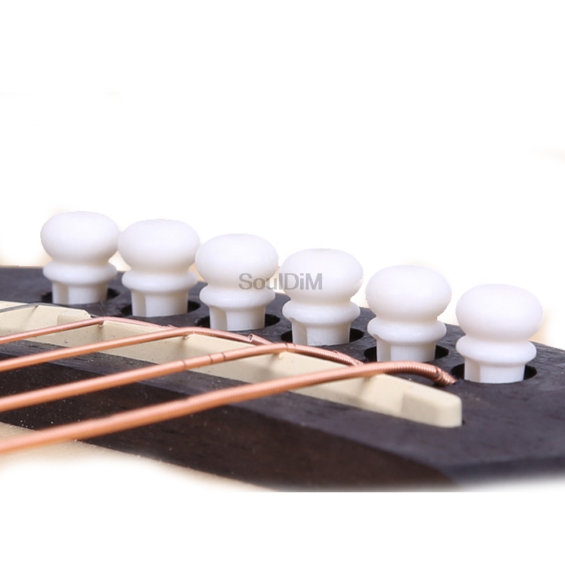 6pcs Real Bone Acoustic Guitar Bridge Pins Pure Bone Bridge Pin for