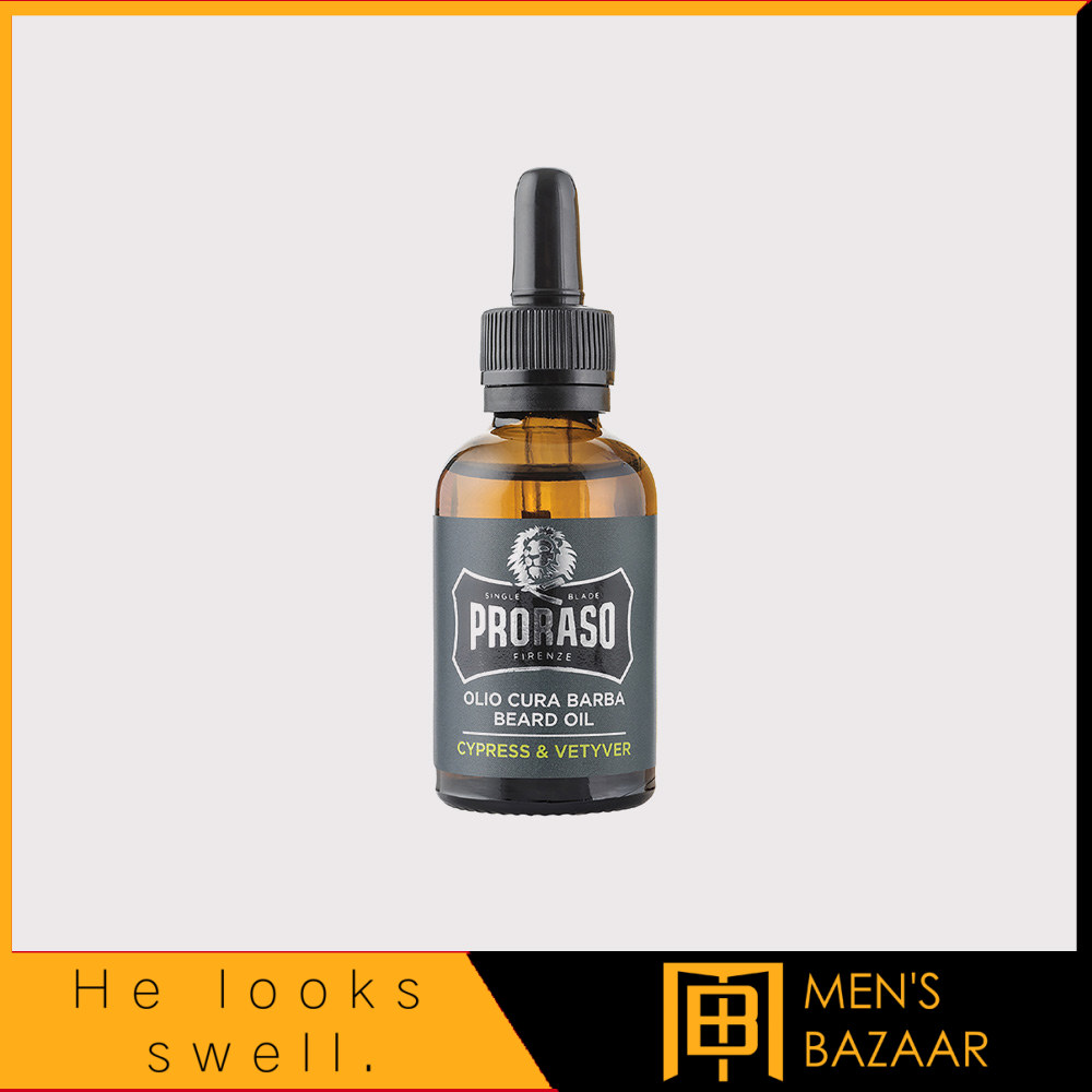 Proraso Beard Oil 30ml - Cypress & Vetyver-Men's Bazaar-หลังโกนหนวด