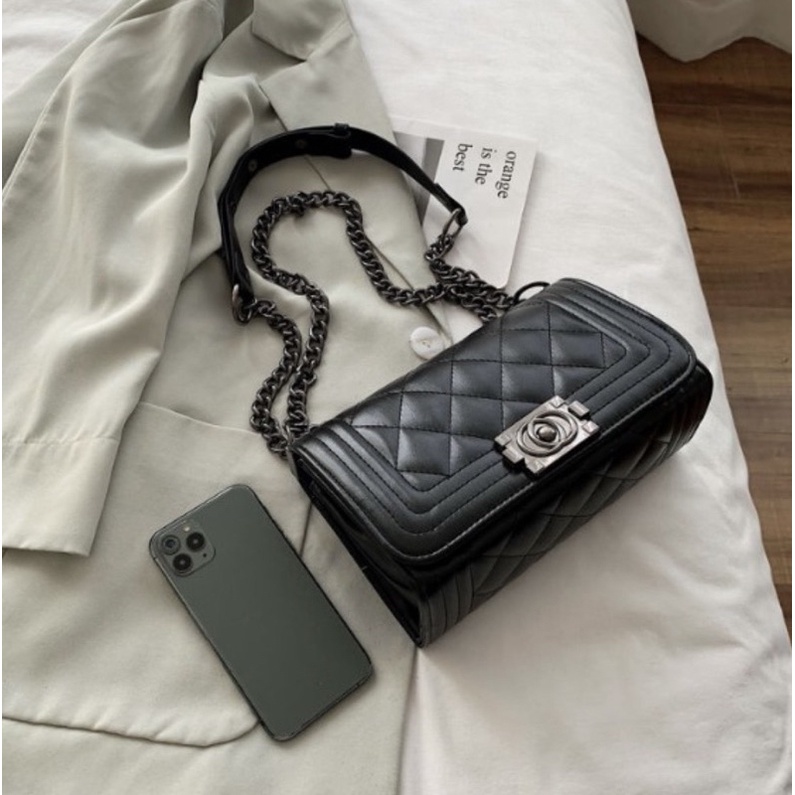 พร้อมส่ง????กระเป๋าสะพายข้างผู้หญิง หนังPU สายโซ่ ดีไซน์หรู ????มีเก็บ ...