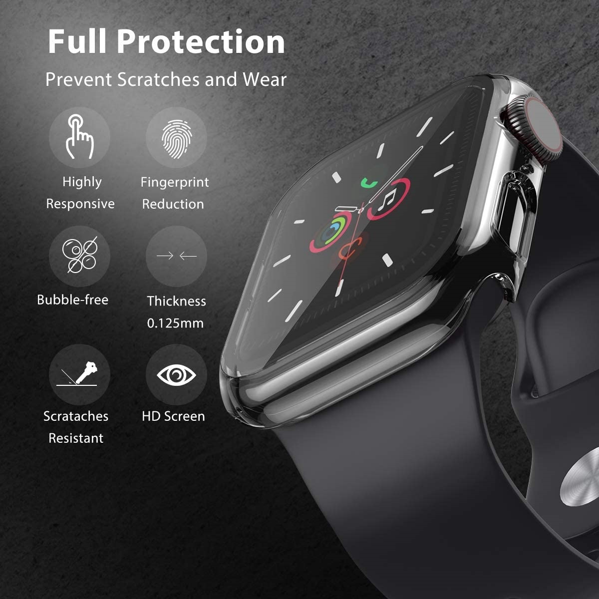 Watch Screen Protectors Case for Apple Watch Series 6 /SE/ 5/ 4 44mm ...