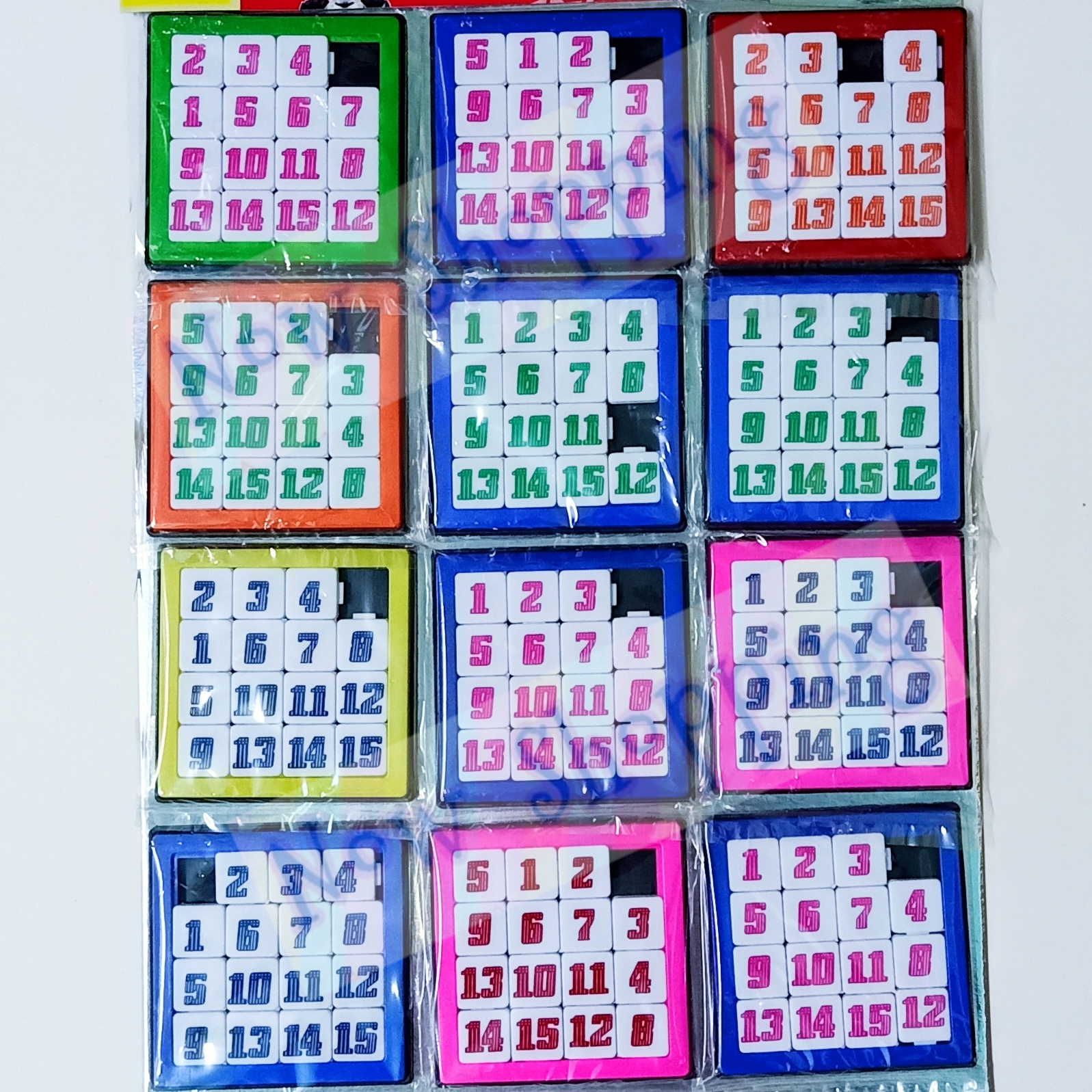 (12 ชิ้นคละสี) เกมเรียงตัวเลข เกมเลื่อนตัวเลข ของเล่นฝึกสมาธิ ฝึกสมอง ฝึกทักษะสนุกสนาน #ของเล่นโบราณ