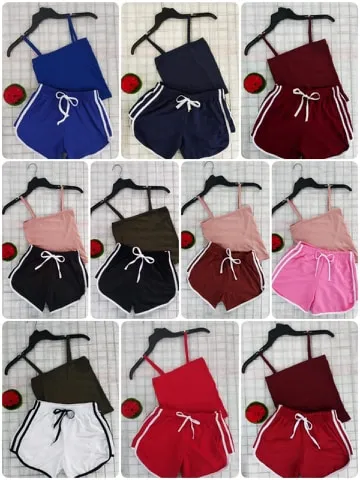 ถูกสุด‼️ ชุดเกาะอกมีสายทรงสวย สีพื้น เสื้อผ้าแฟชั่น เสื้อผู้หญิง