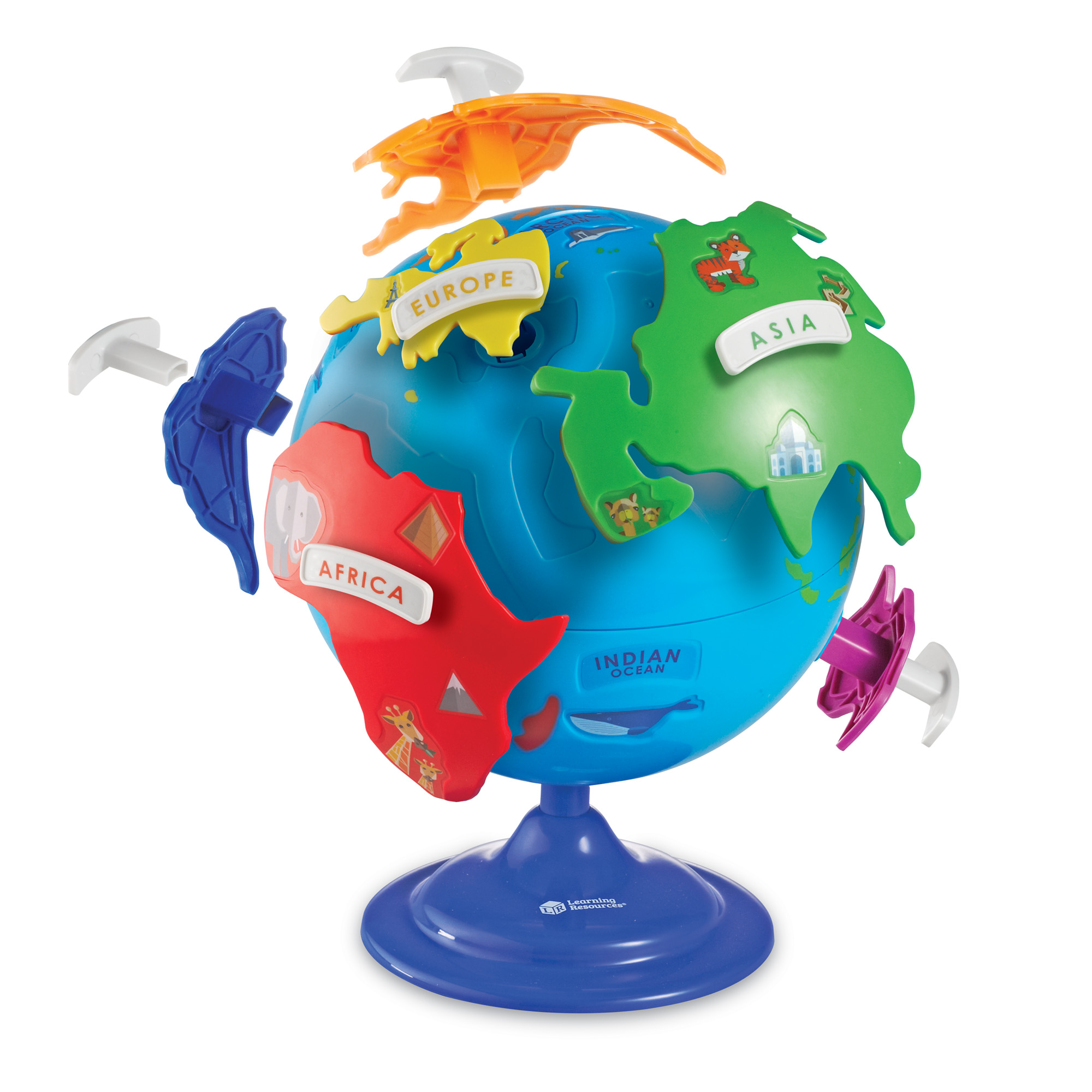 [พร้อมส่ง!!!] Puzzle Globe ลูกโลกจำลอง เรียนรู้ทวีป สถานที่สำคัญ สัตว์ประจำถิ่น Learning Resources