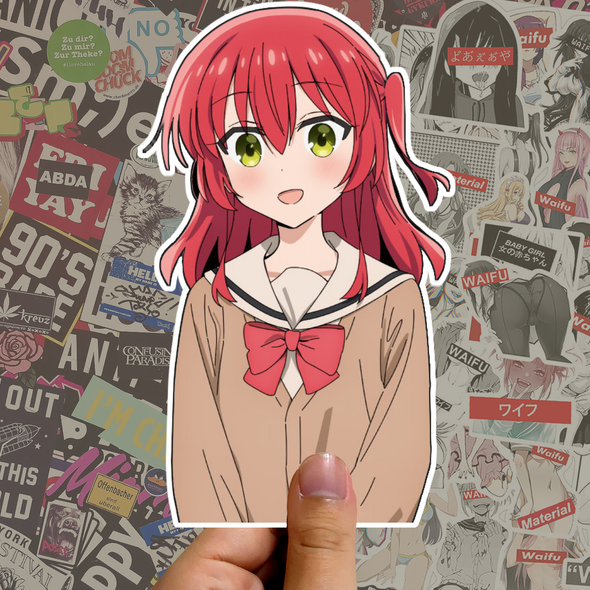 Bocchi Anime Sticker waifu Bocchi chan bocchi the rock meme anime Decals  Postcard for Sale by ohwaifushop