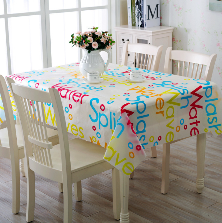 ผ้าปูโต๊ะ PEVA ผ้าปูโต๊ะยาว กันน้ำและน้ำมันหลักฐาน ผ้าปูโต๊ะลายสก๊อตสีขาว (ขนาด 1.30 x 1.80 ม .) Nordic style tablecloth Plastic tablecloth