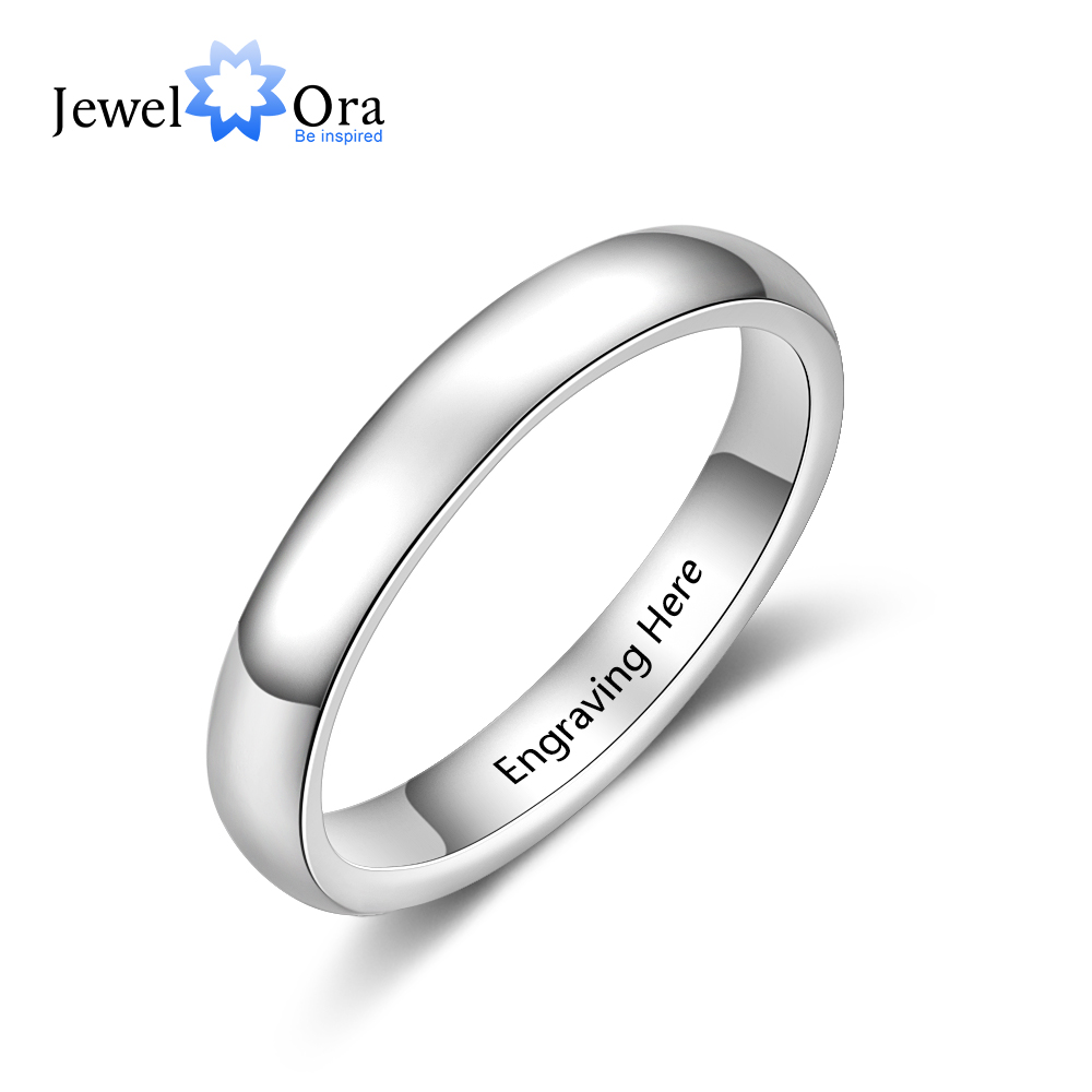 Classic Style Personalized Promise Rings For Women Engraved Name Wedding Bands Engagement Ring 7264