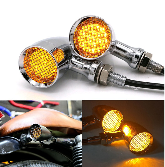 Hot sell !!! Motorcycle Universal Aluminum Bullet 20 LED Turn Signal Light Tail Lamp w/ Grill
