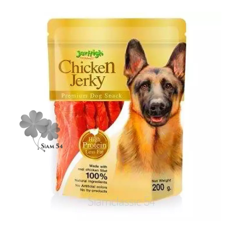 Jerhigh Chicken Jerky Dog Snack 200g  เจอร์ไฮ ขนมสุนัข สันในไก่ 200กรัม