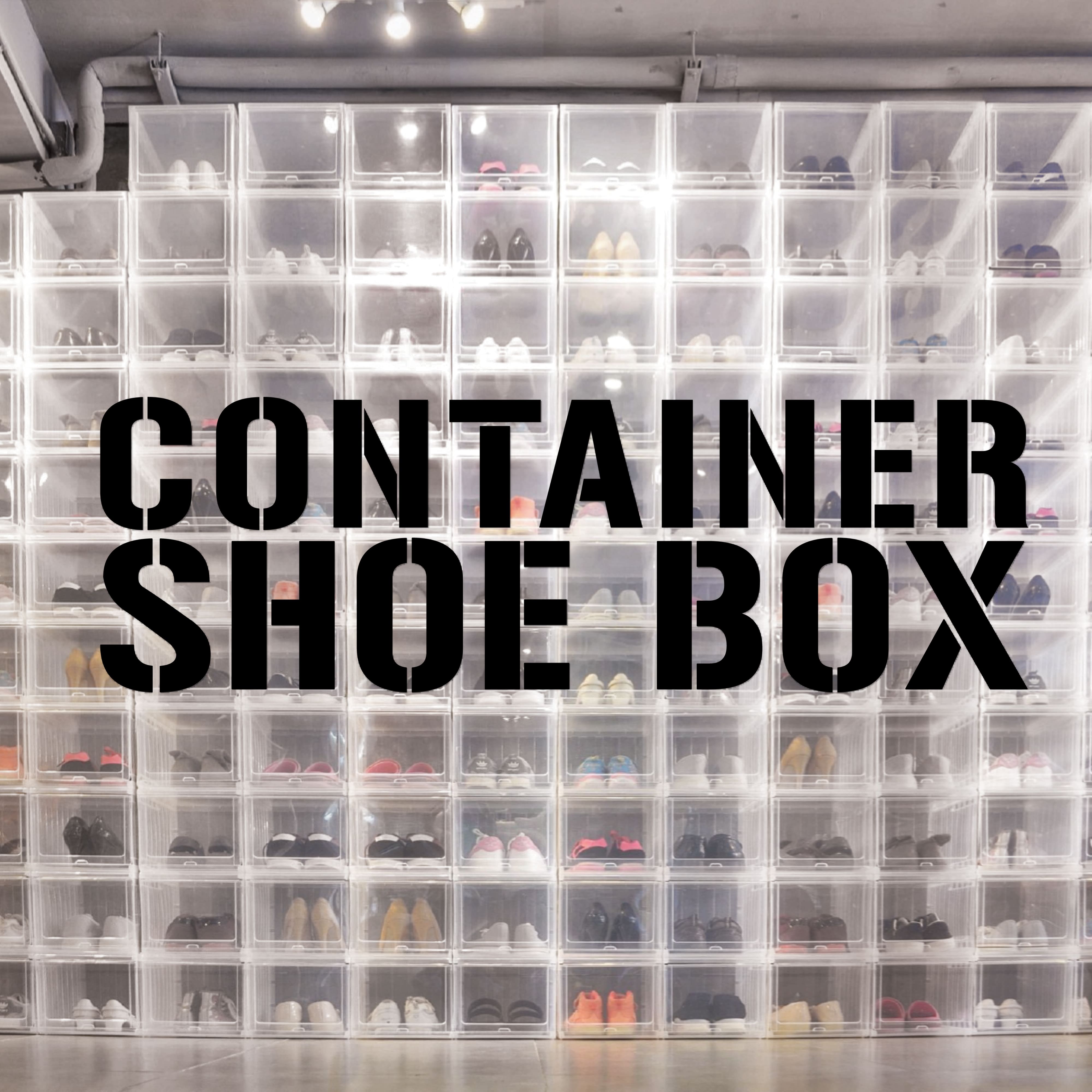 ide'e [แพ็ค 10 ชิ้น] Container Shoe Box กล่องรองเท้าขนาดใหญ่ มีฝาสไลด์เปิด-ปิดด้านหน้า ใส่รองเท้าได้ทั้งไซส์ผู้ชายและผู้หญิง