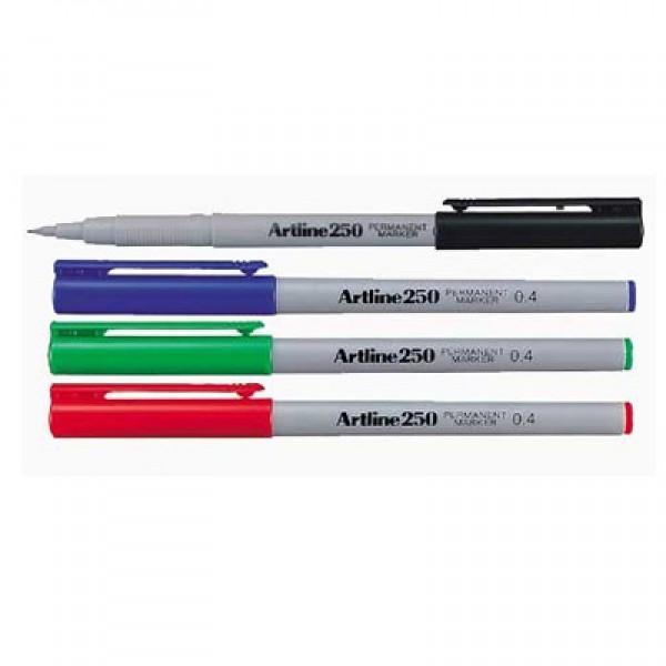 ปากกามาร์คเกอร์ หัวเข็ม 0.4 มม. ชุด 4 ด้าม (สีดำ,น้ำเงิน,แดง,เขียว) เขียนได้ทุกพื้นผิว