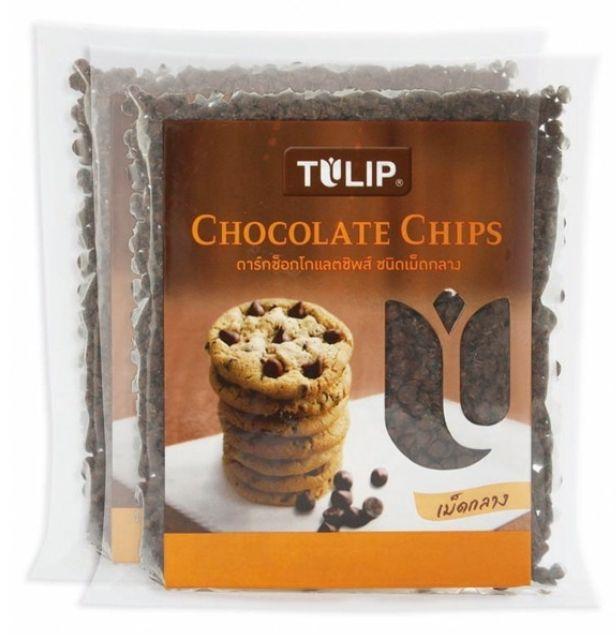Tulip ทิวลิป ดาร์คช็อกโกแลตชิพ 600กรัม/ถุง แพ็คละ2ถุง Dark Chocolate Chips My FooD