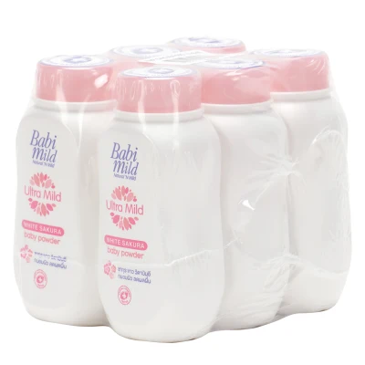 B-Bi-M แป้งเด็ก ไวท์ ซากุระ 50 กรัม (6 กระป๋อง)/B-Bi-M White Sakura Baby Powder 50 grams (6 cans)