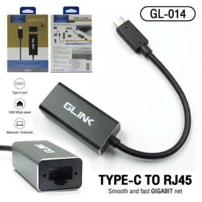 อะแดปเตอร์ USB Type-C เป็น Gigabit Ethernet (USB-C TO RJ45) GL-014 USB 3.0 TO Gigabit Ethernet Adapter GL-015 USB 2 RJ