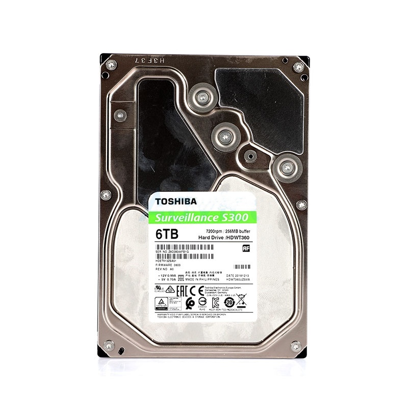 TOSHIBA (HDWT360UZSVA) 6 TB HDD CCTV S300 (7200RPM, 256MB, SATA-3 ...