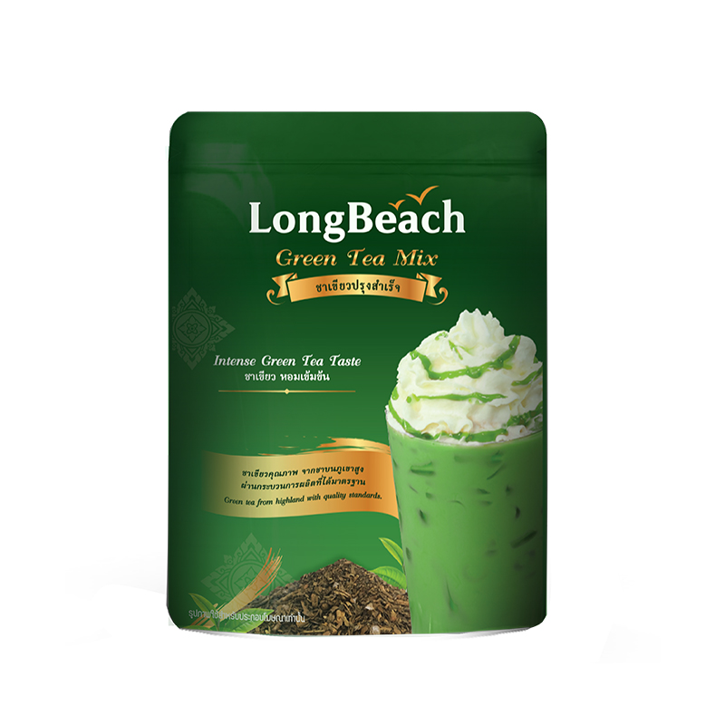 ลองบีชชาเขียวไทย ขนาด 400 กรัม  LongBeach Thai Green Tea 400g.