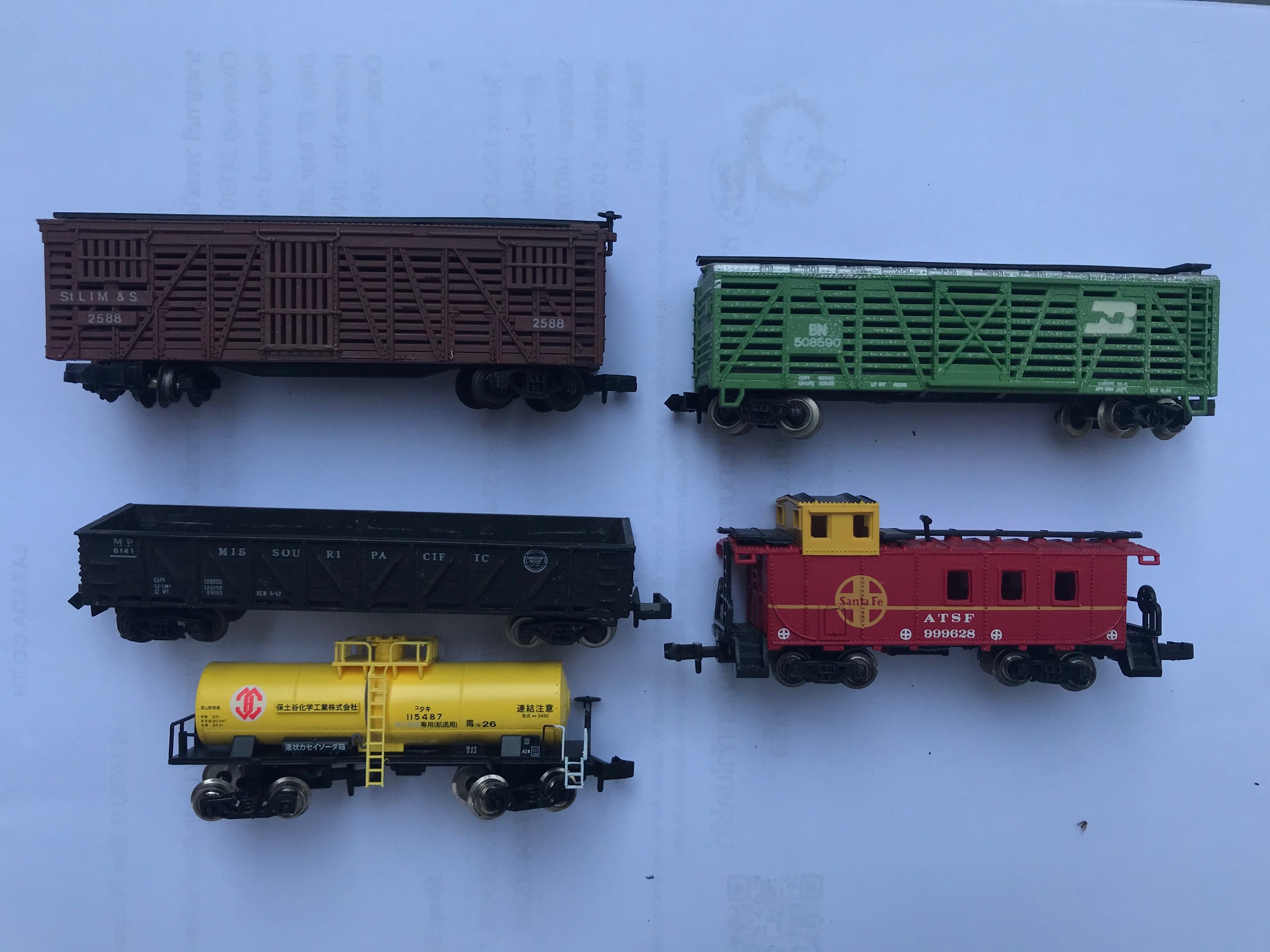 Bachmann USA set of 5 Freight Wagons N Scale