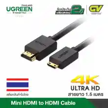 ภาพขนาดย่อของภาพหน้าปกสินค้าUGREEN สาย Mini HDMI to HDMI รองรับ 4K / 3D หัวต่อชุบทอง สายยาว 1-1.5 เมตร รุ่น HD108 จากร้าน UGREEN BY GADGET VILLA บน Lazada