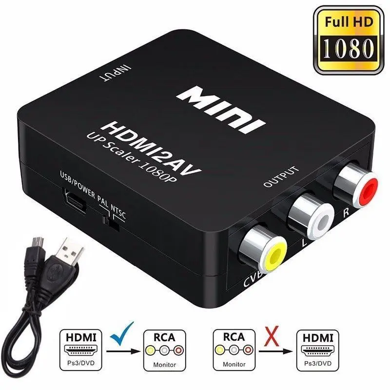สินค้าขายดี HDMI to AV Converter (1080P) แปลงสัญญาณภาพและเสียงจาก HDMI เป็น AV (สีดำ) ขาตั้งเครื่องดนตรี ชั้นวางของในครัว เตาปิ้งย่างไฟฟ้า เครื่องฟอกอากาศ อแดปเตอร์ ปัตตาเลี่ยน เครื่องปั่น