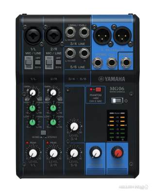 ดูภาพ YAMAHA : MG06 By Millionhead ( มิกเซอร์แบบอะนาล็อก 6 แชนเนลพร้อม 2 พรีไมค์ ,ช่อง line input ,ช่องสัญญาณสเตอริโอ และ EQ ) เพิ่มเติม YAMAHA : MG06 By Millionhead ( มิกเซอร์แบบอะนาล็อก 6 แชนเนลพร้อม 2 พรีไมค์ ,ช่อง line input ,ช่องสัญญาณสเตอริโอ และ EQ )