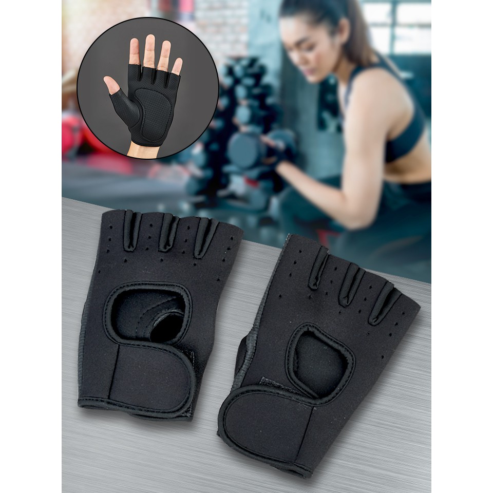 ถุงมือแบบ Half-Finger สำหรับใส่เล่นฟิตเนส ถุงมือฟิตเนส Half-Finger Fitness Gloves