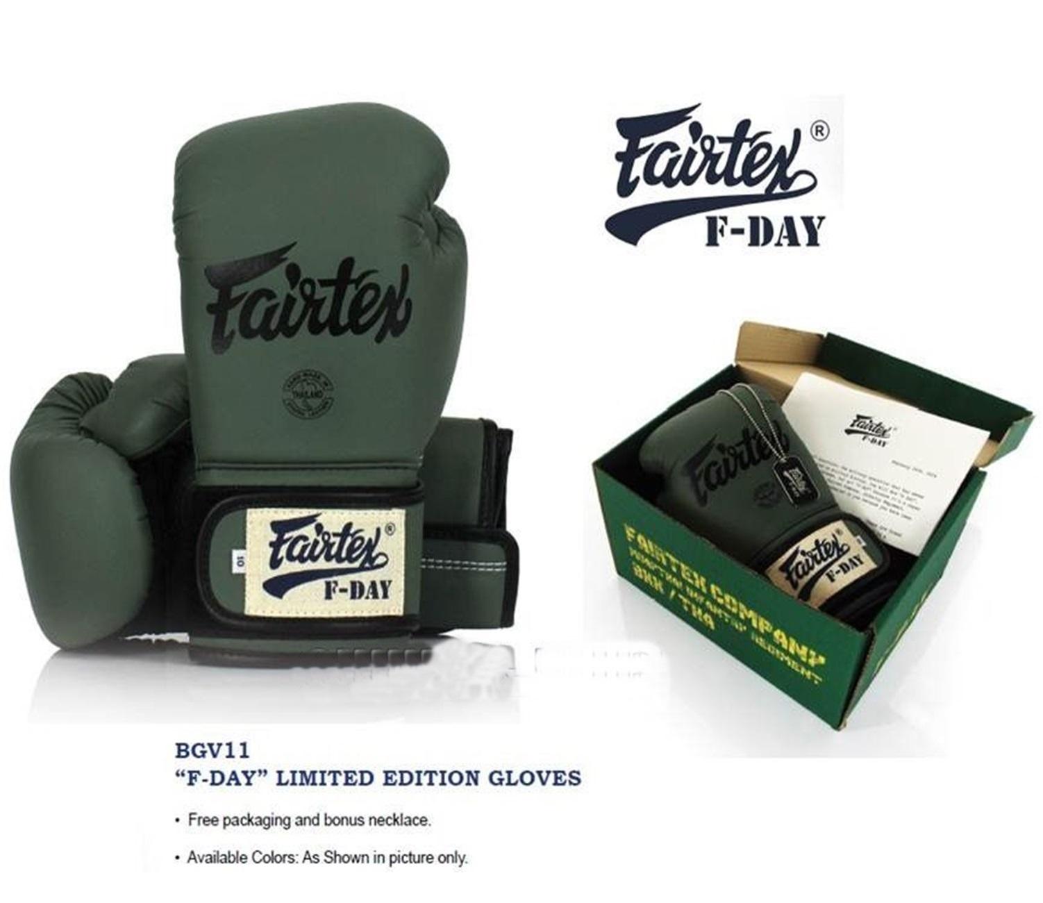 Fairtex Boxing Gloves BGV11 F-DAY 8,10,12,14,16 oz Limited edition Sparring MMA K1 นวมซ้อมชก แฟร์แท็ค สีเขียวทหาร
